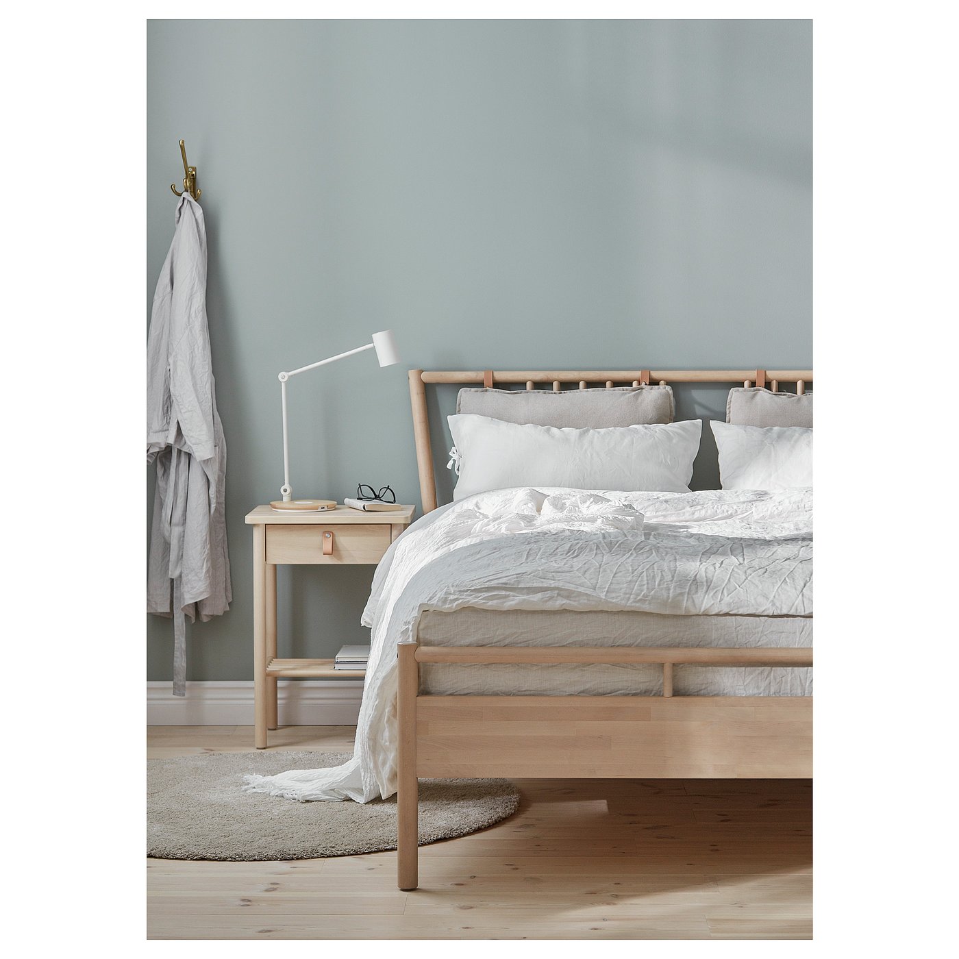 BJÖRKSNÄS Bed frame birch, Leirsund IKEA