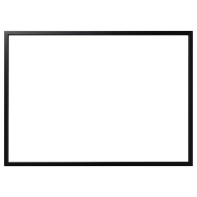 Black rectangular frame, minimalistic design, made of recycled aluminium, suitable for various canvas sizes.