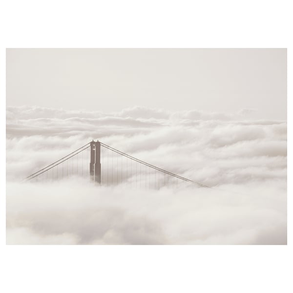 BJÖRKSTA Picture, bridge and clouds, 200x140 cm