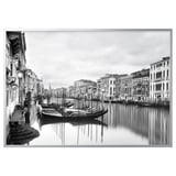 BJÖRKSTA Picture with frame, Canal Grande/aluminium-colour, 200x140 cm