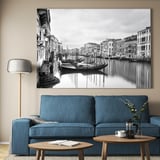 BJÖRKSTA Picture with frame, Canal Grande/aluminium-colour, 200x140 cm