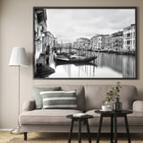 BJÖRKSTA Picture with frame, Canal Grande/black, 200x140 cm