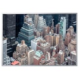 BJÖRKSTA Picture with frame, New York from above/aluminium-colour, 200x140 cm