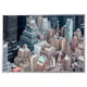 BJÖRKSTA Picture with frame, New York from above/aluminium-colour, 200x140 cm