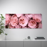 BJÖRKSTA Picture with frame, Pink peony/black, 140x56 cm