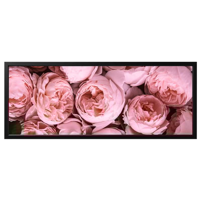 BJÖRKSTA framed pink flower art, aluminium, rectangular, vibrant flowers.
