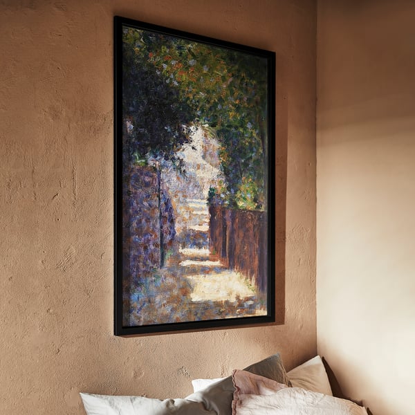 BJÖRKSTA Picture with frame, Rue St. Vincent in spring/black, 78x118 cm