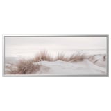 BJÖRKSTA Picture with frame, sand dunes/aluminium-colour, 140x56 cm