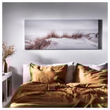 BJÖRKSTA Picture with frame, sand dunes/aluminium-colour, 140x56 cm
