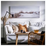 BJÖRKSTA Picture with frame, sand dunes/black, 140x56 cm