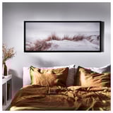 BJÖRKSTA Picture with frame, sand dunes/black, 140x56 cm