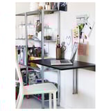 BJURSTA Wall-mounted drop-leaf table, brown-black, 90x50 cm