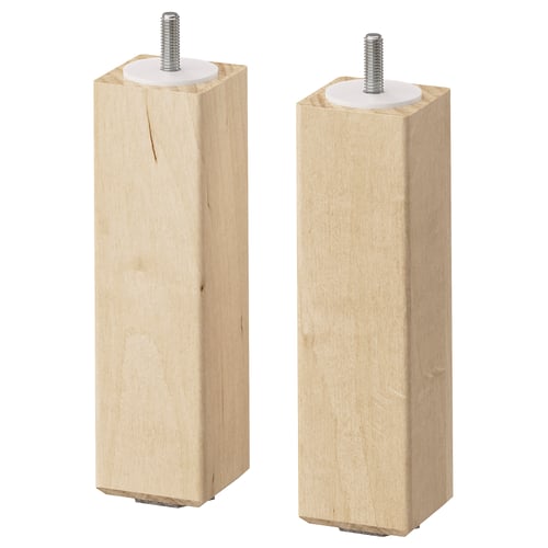 BJURVALLA Leg, birch, 17 cm