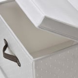 BLÄDDRARE Box with lid, grey/patterned, 35x50x30 cm