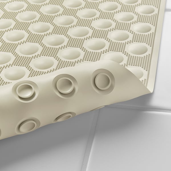 BLÅSJÖN Bathtub mat, beige, 33x84 cm