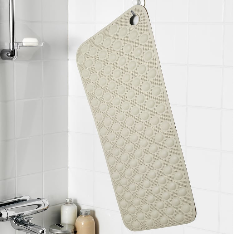 BLÅSJÖN bathtub mat, beige, 33x84 cm - IKEA