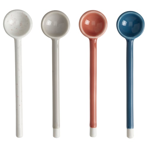 BLÅSSÄL Teaspoon, mixed colours, 13 cm
