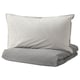 BLÅVINDA Duvet cover and 2 pillowcases, grey, 240x220/50x80 cm