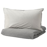 BLÅVINDA Duvet cover and pillowcase, grey, 150x200/50x80 cm