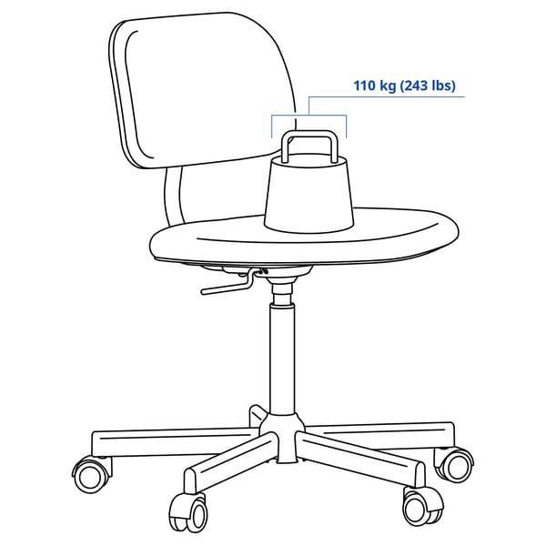 BLECKBERGET Swivel chair, Klovsta white/grey