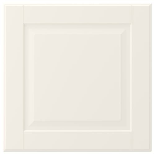 BODBYN off-white cabinet door, rectangular with bevelled edges, smooth lacquered finish.