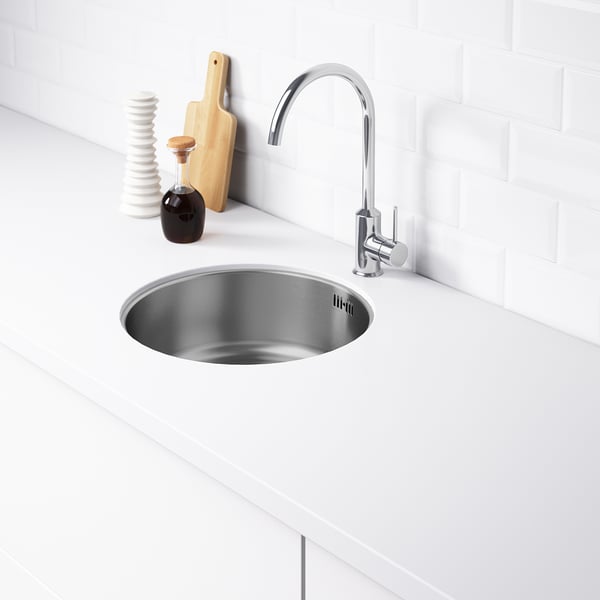 BOHOLMEN Single-bowl inset sink, stainless steel, 45 cm