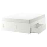 BRIMNES Bed frame with storage, white, 180x200 cm