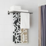 BROGRUND Wall shelf with towel rail, stainless steel, 47x27 cm