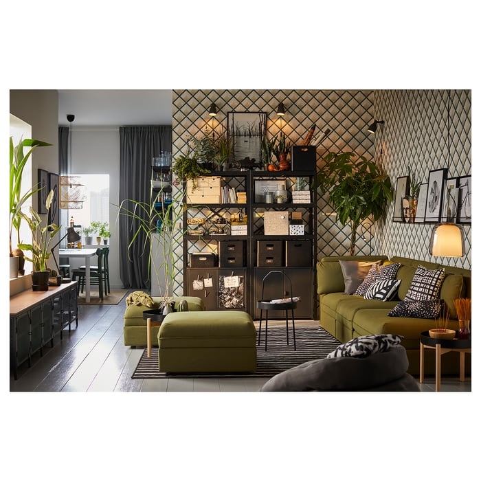 BROR وحدة أرفف مع خزائن أسود IKEA BROR وحدة أرفف مع خزائن أسود IKEA