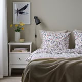 BRUDKRUSBÄR Duvet cover and pillowcase, white multicolour/floral pattern, 150x200/50x80 cm