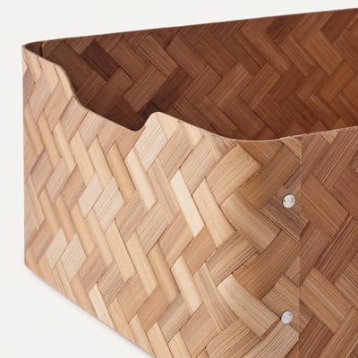 BULLIG Box, bamboo/brown, 32x35x16 cm