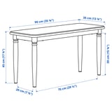 DANDERYD / DANDERYD Table with 2 chairs and bench, oak veneer white/Vissle grey, 130x80 cm