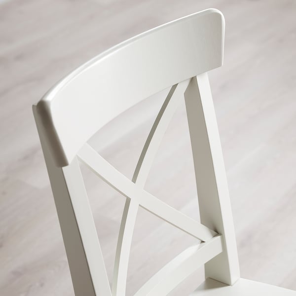 DANDERYD / INGOLF Table with 2 chairs and bench, oak veneer white/white, 130x80 cm