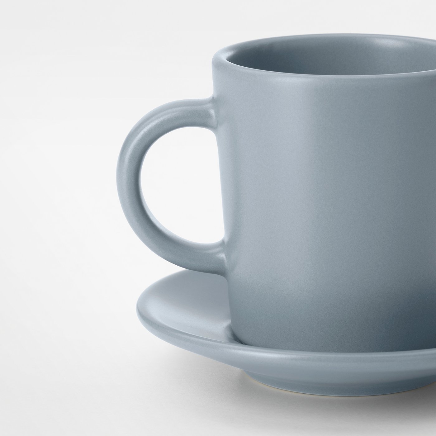 DINERA Espresso cup and saucer, greyblue, 9 cl IKEA