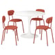 DOCKSTA / SANDSBERG Table and 4 chairs, white/Remmarn red-brown, 103 cm