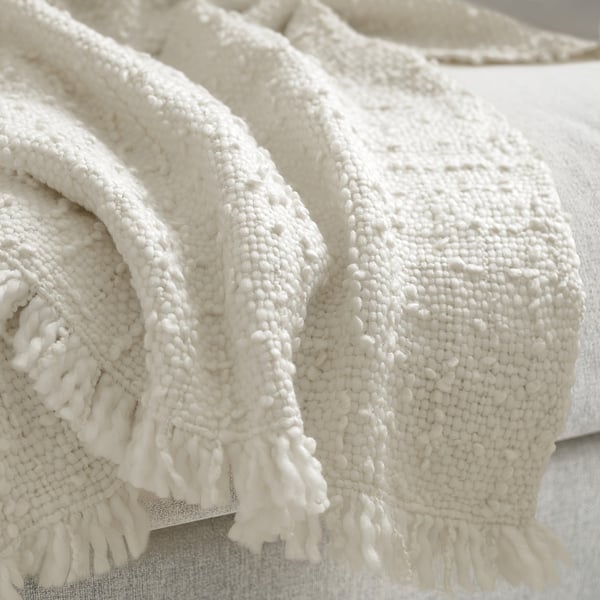 DYSTERMAL Throw, off-white, 130x170 cm