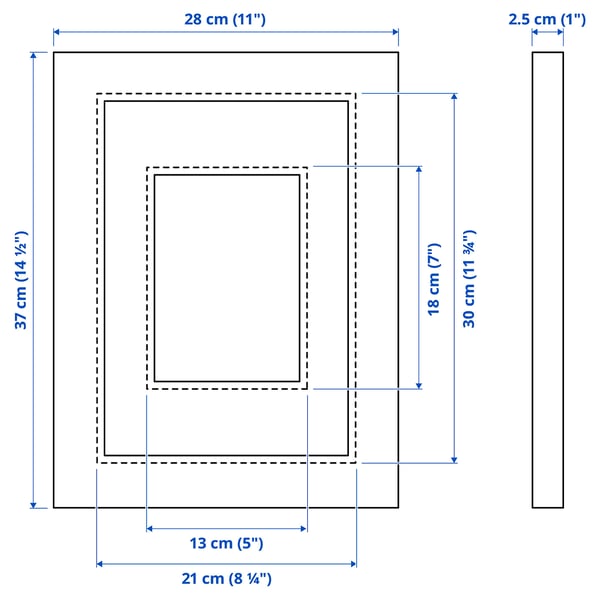 EDSBRUK Frame, white, 21x30 cm