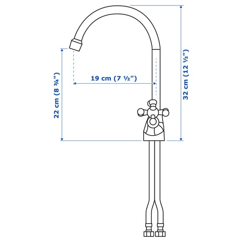 Illustration with measurements for the product: EDSVIK.