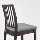 EKEDALEN Bar stool with backrest, dark brown/Orrsta light grey, 75 cm