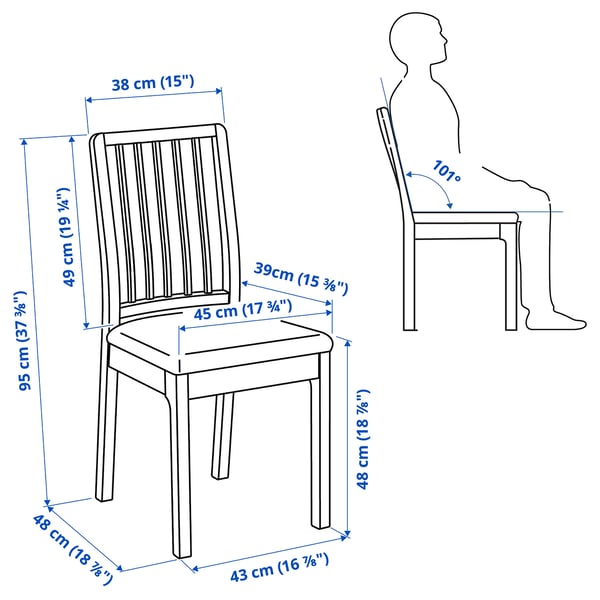 EKEDALEN Chair, brown/Hakebo beige