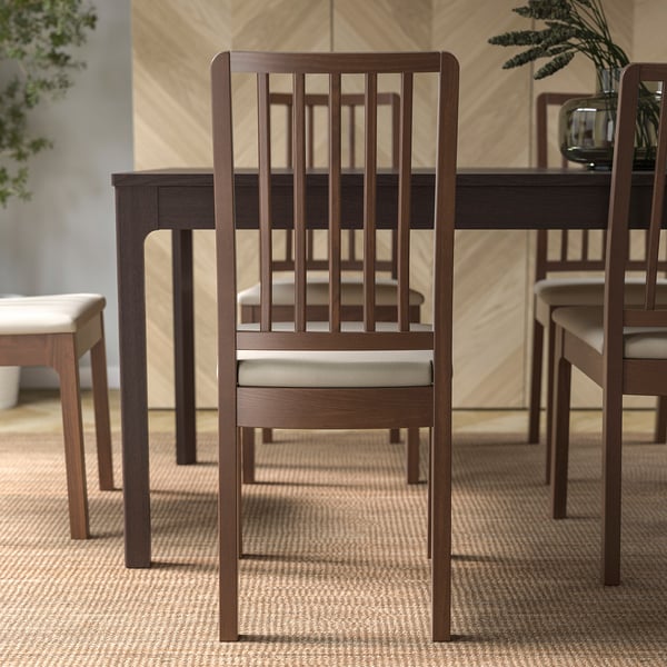 EKEDALEN Chair, brown/Hakebo beige