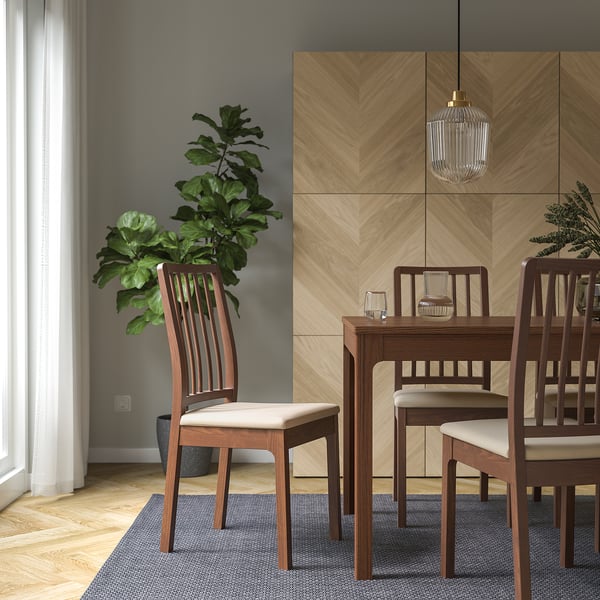 EKEDALEN Chair, brown/Hakebo beige