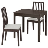 EKEDALEN / EKEDALEN Table and 2 chairs, dark brown/Hakebo beige dark brown, 80/120 cm