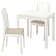 EKEDALEN / EKEDALEN Table and 2 chairs, white/Hakebo beige, 80/120 cm