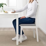 EKEDALEN / EKEDALEN Table and 4 chairs, white white/Orrsta light grey, 80/120 cm