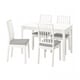 EKEDALEN / EKEDALEN Table and 4 chairs, white white/Orrsta light grey, 80/120 cm