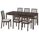 EKEDALEN / EKEDALEN Table and 6 chairs, dark brown/Hakebo beige dark brown, 180/240 cm