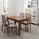 EKEDALEN Extendable table, brown, 80/120x70 cm