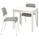EKEDALEN / UDMUND Table and 2 chairs, white white/Viarp beige/brown, 80/120 cm