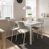 EKEDALEN / UDMUND Table and 4 chairs, white white/Viarp beige/brown, 120/180 cm